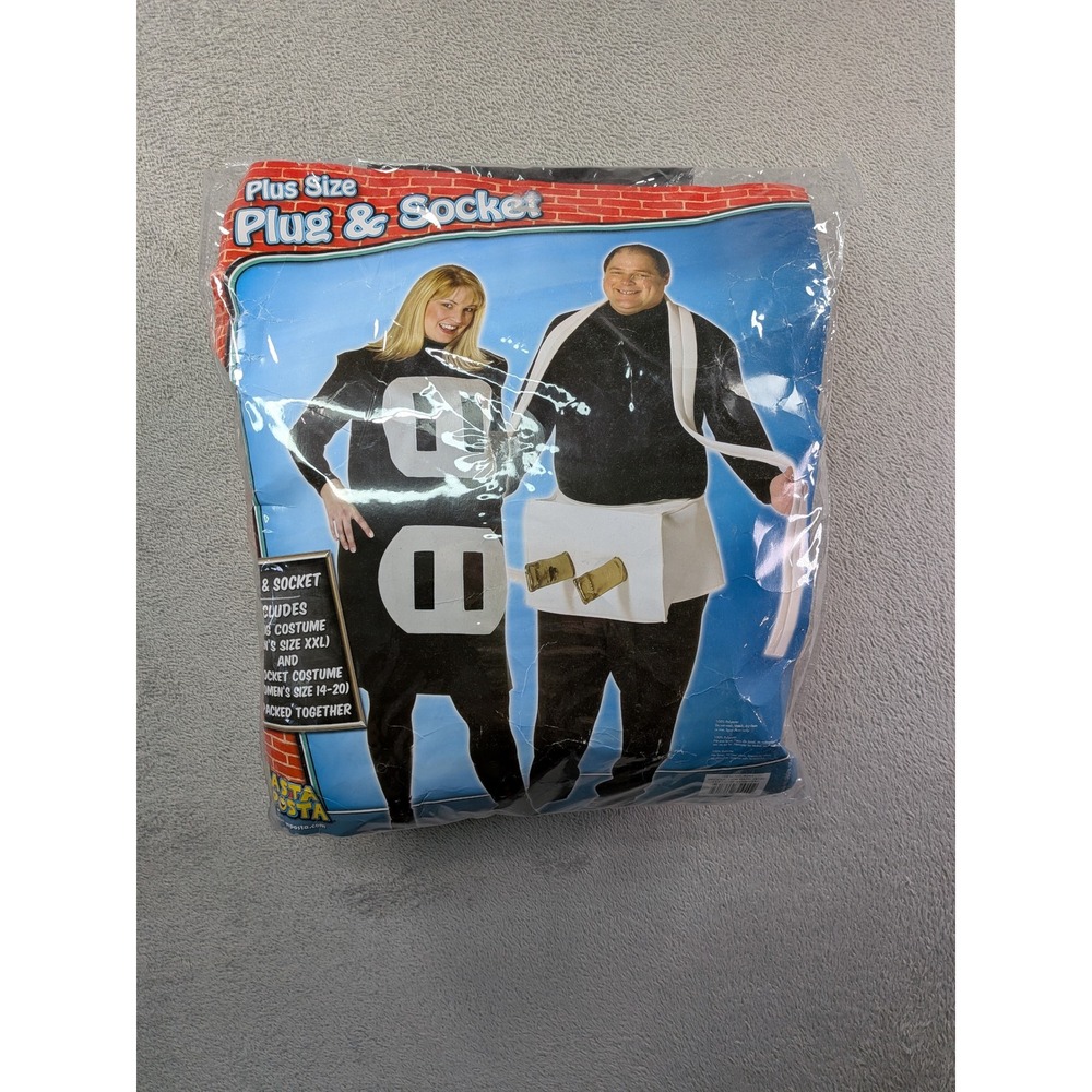 Rasta Imposta Plus Size Plug & Socket Couples Costume Set 8244 Black White